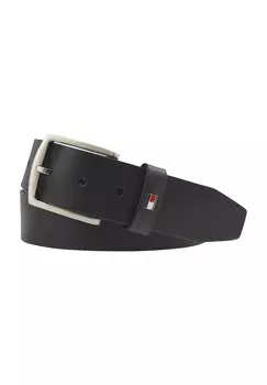 Ремень кожаный, пряжка, однотонный, мужской TOMMY HILFIGER, черный