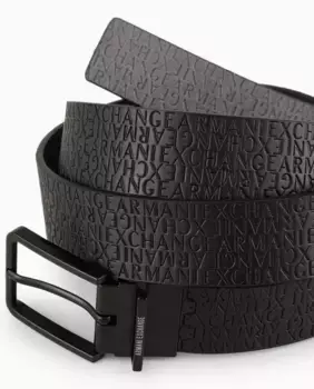 Ремень кожаный реверсивный Armani Exchange, черный