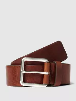 Ремень кожаный с тиснением этикетки, модель "BARRENT" Tiger Of Sweden, темно-коричневый