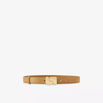 Ремень кожаный Soeur Ninon с пряжкой-логотипом, светло-коричневый