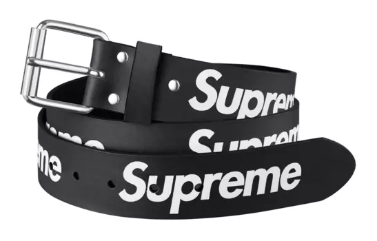 Ремень кожаный Supreme Unisex, черный / белый