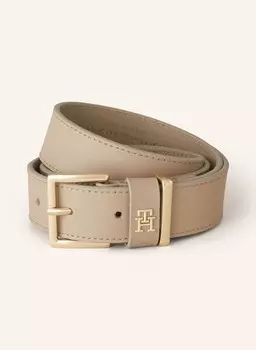 Ремень кожаный th heritage 30 TOMMY HILFIGER, бежевый