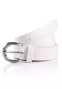 Ремень кожаный TOM TAILOR "TTDKATY", женский ремень шириной 3 см, модная классика, цвет White Uni