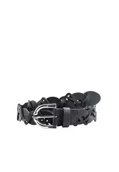 Ремень кожаный Волны шириной 3см, натуральная кожа, производство Италия Collezione alessandro, черный