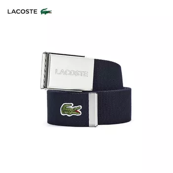 Ремень Lacoste с буквенным принтом и логотипом, темно-синий