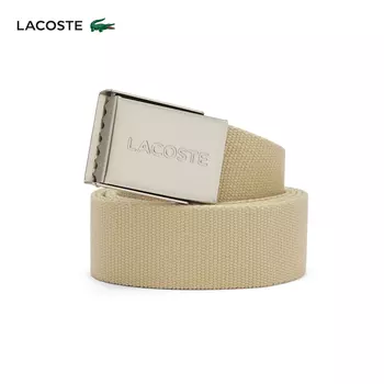 Ремень Lacoste с буквенным принтом и логотипом, бежевый