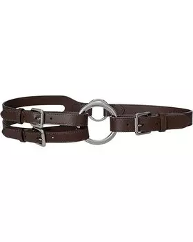 Ремень Lauren Ralph Lauren Smooth Leather Ring Triple Stripe Belt, цвет Dark Hickory/Palladium