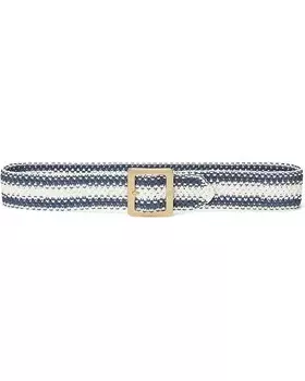 Ремень Lauren Ralph Lauren Striped Woven Wide Belt, цвет Refined Navy/Sft White/Lrn Tan