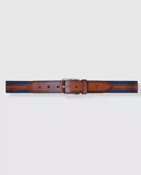 Ремень Leyva Regimental Club из кожи и холста Сделано в Испании, мультиколор