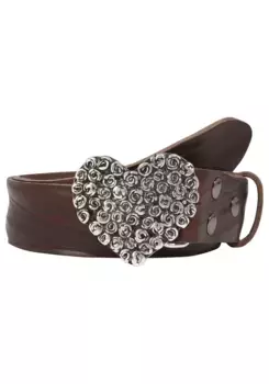 Ремень LIFE RING by showroom 019° кожаный со сменной застежкой "Felswand Rosenherz Complete" Rettungsring By Showroom 019°, коричневый