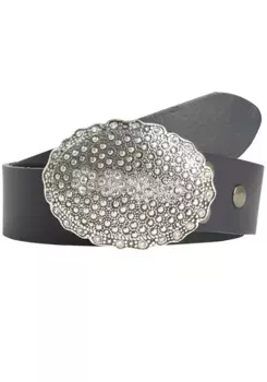 Ремень LIFE RING by showroom 019° кожаный со сменной застежкой "Овальные заклепки со стразами" Rettungsring By Showroom 019°, синий