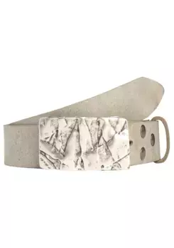 Ремень LIFE RING by showroom 019° кожаный со сменной застежкой "Rock Wall Silver" Rettungsring By Showroom 019°, серый