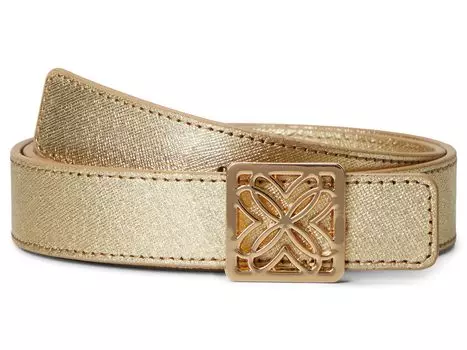 Ремень Lilly Pulitzer LP Skinny Leather Logo Belt, цвет Gold Metallic