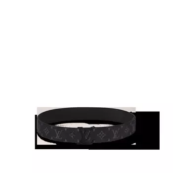 Ремень LV Initiales 40 мм матовый черный Louis Vuitton, серый