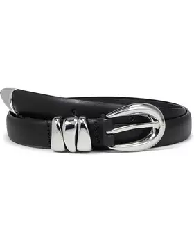 Ремень Madewell Triple Metal Keeper Belt, черный
