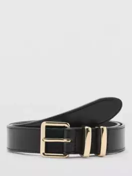 Ремень Mango Bella Faux Leather, черный