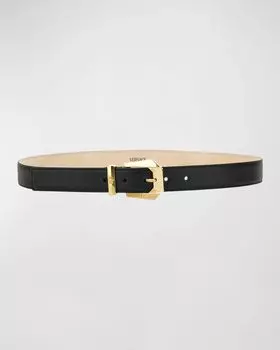 Ремень Medusa Heritage из кожи и латуни, цвет Black Versace Gold