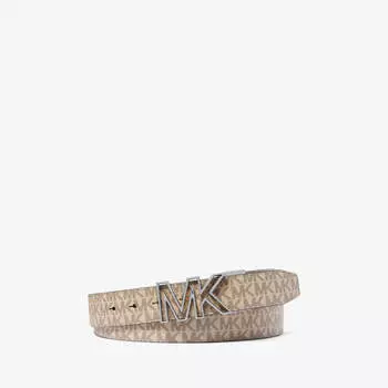 Ремень Michael Kors Reversible Logo And Faux Leather, бежевый/коричневый