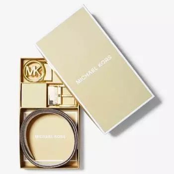 Ремень Michael Michael Kors 4-in-1 Logo Box Set, бежевый/коричневый