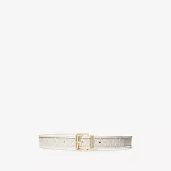 Ремень Michael Michael Kors Reversible Logo and Leather, бежевый/белый