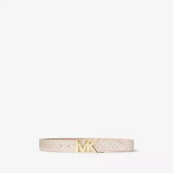 Ремень Michael Michael Kors Reversible Logo and Leather Waist, бежевый/розовый