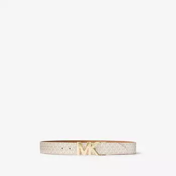 Ремень Michael Michael Kors Reversible Logo and Leather Waist, бежевый/светло-коричневый