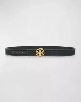 Ремень Miller с Т-монограммой, смешанная техника Tory Burch, цвет Black