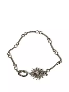 Ремень Miu Miu, украшенный кристаллами, серебристый