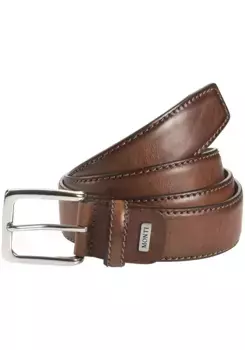 Ремень MONTI кожаный "BARCELONA", ширина 3,5 см, классический деловой, можно укоротить, коричневый