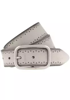 Ремень MUSTANG кожаный, прочная, зернистая яловая кожа с перфорацией, цвет Dunkelvanille