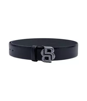 Ремень мужской Boss кожаный с монограммой, черный