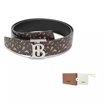 Ремень мужской Burberry Leather, коричневый / черный