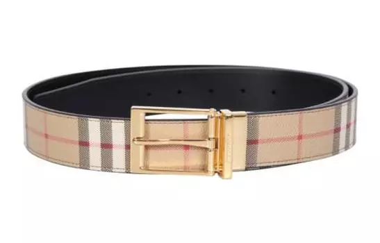 Ремень мужской Burberry Logo-engraved, бежевый / черный