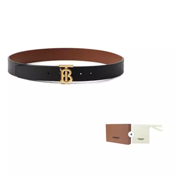 Ремень мужской Burberry Reversible Monogram-buckle, черный / коричневый