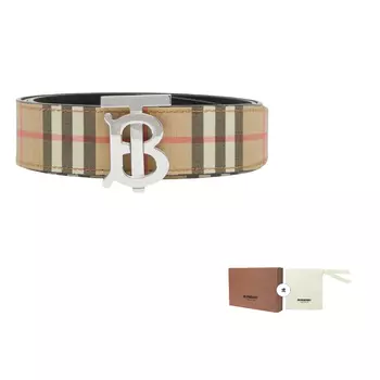 Ремень мужской Burberry с принтом, бежевый / черный
