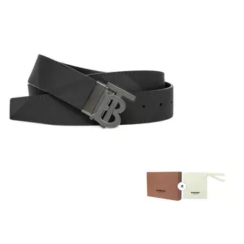 Ремень мужской Burberry с пряжкой-логотипом, черный