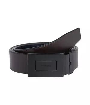 Ремень мужской Calvin Klein кожаный с пряжкой с логотипом бренда, черный