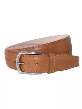 Ремень мужской Crookhorn Davis Brescia Boxcalf с контрастной строчкой, коричневый