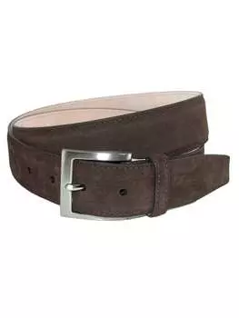 Ремень мужской Crookhorn Davis из замши с латунной пряжкой, темно-коричневый