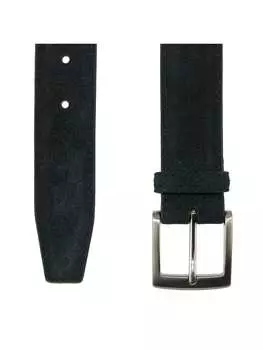 Ремень мужской Crookhorn Davis из замши с латунной пряжкой, черный