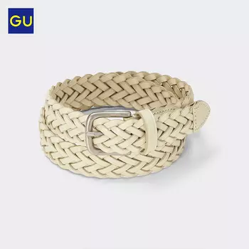 Ремень мужской GU плетеный, белый