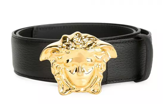 Ремень мужской из кожи FANSIZHE Medusa, ширина 4 см VERSACE