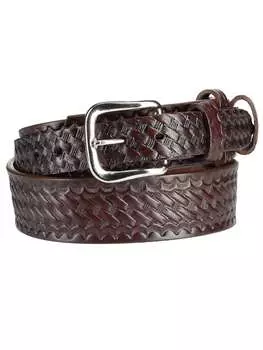 Ремень мужской кожаный Boston Leather Basketweave, коричневый