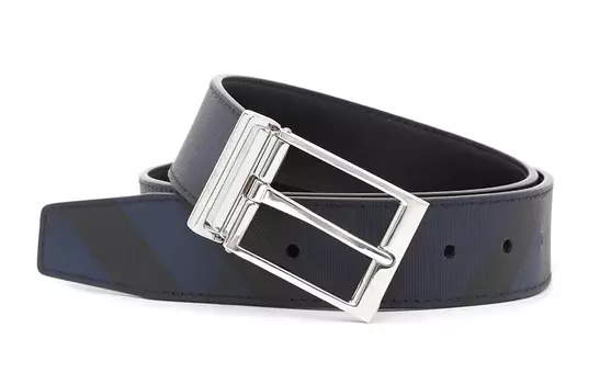 Ремень мужской кожаный Burberry London, темно-синий