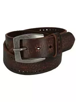 Ремень мужской кожаный CTM с перфорацией, коричневый