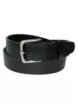 Ремень мужской кожаный CTM со съемной пряжкой, черный