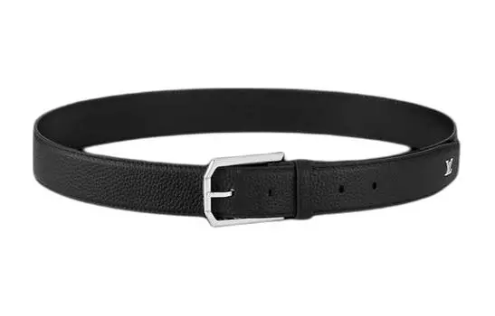 Ремень мужской Louis Vuitton с логотипом, черный