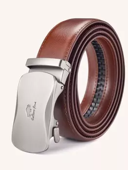 Ремень мужской с автоматической пряжкой, коричневый