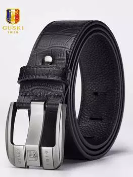 Ремень мужской с пряжкой, темно-серый