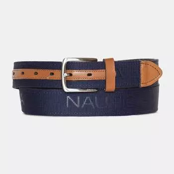 Ремень Nautica Mens с тисненым логотипом, цвет coconut hol cut up